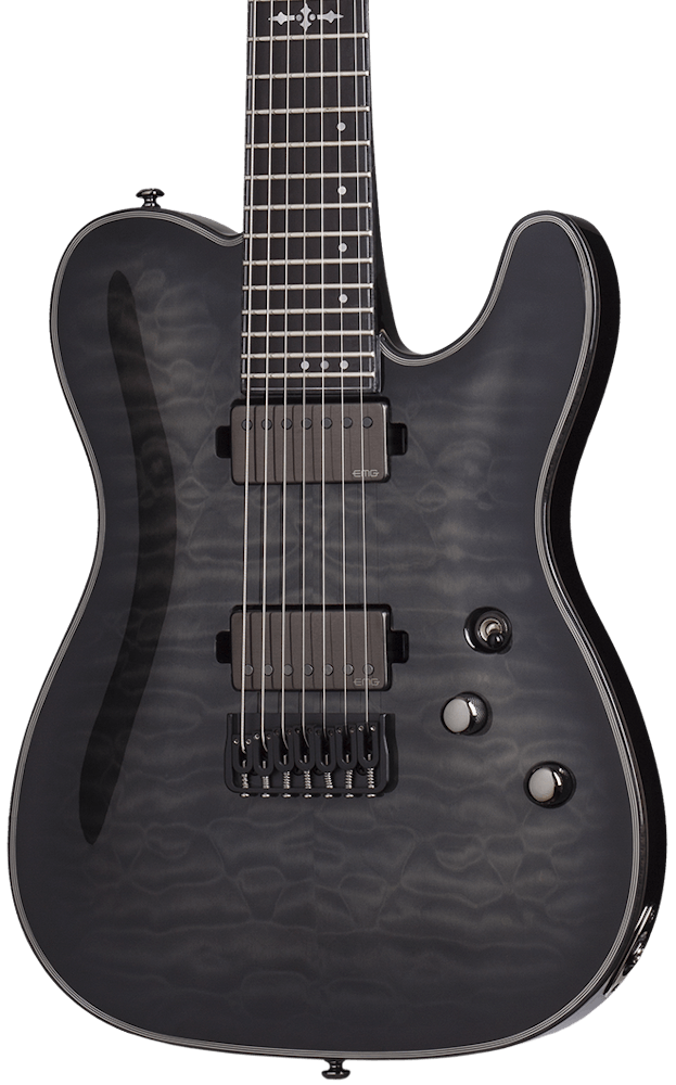 Schecter Hellraiser Hybrid PT-7 in Trans Black - Andertons Music Co.